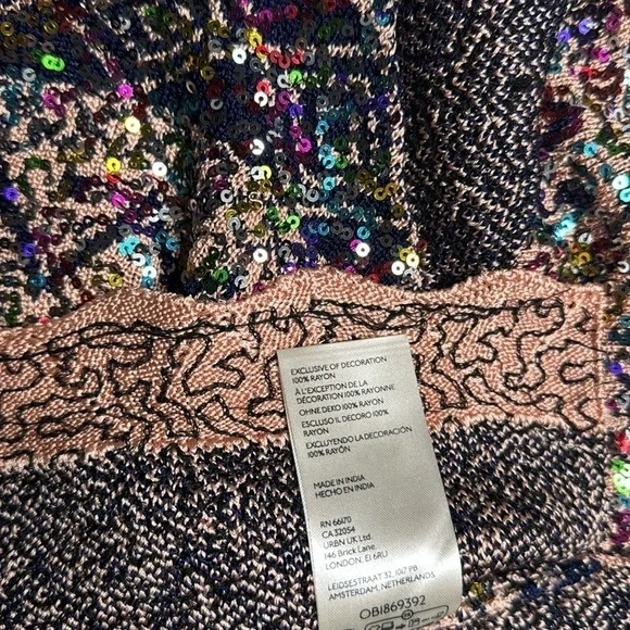 Free People Twilight Rose Combo Tank Sequin Crop Camisole in Pink and Blue - Picture 7 of 9